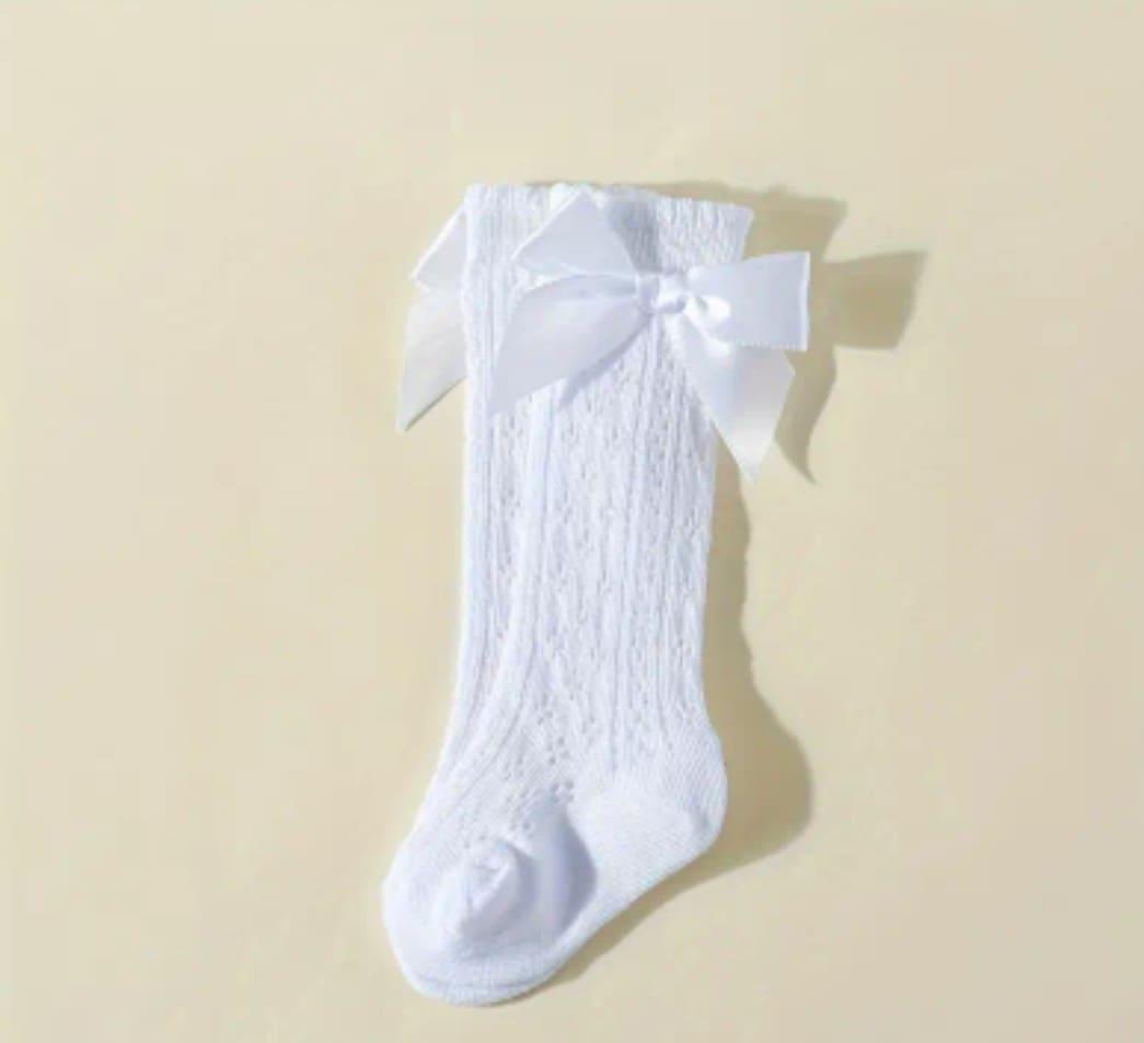 Kids' Knee-High Socks with Mesh and Bow - Frosted Feet