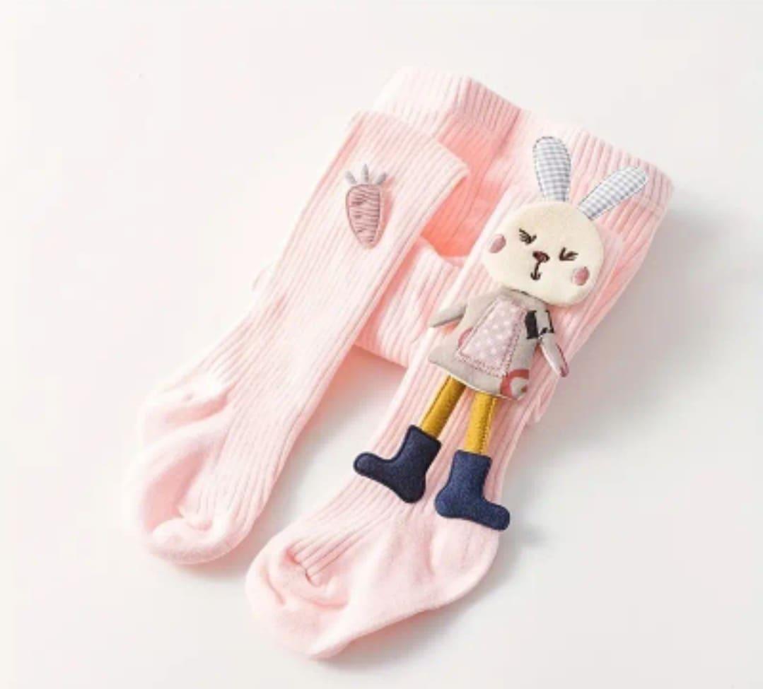 Breathable Rabbit and Carrot Pattern Tights for Girls - Frosted Feet