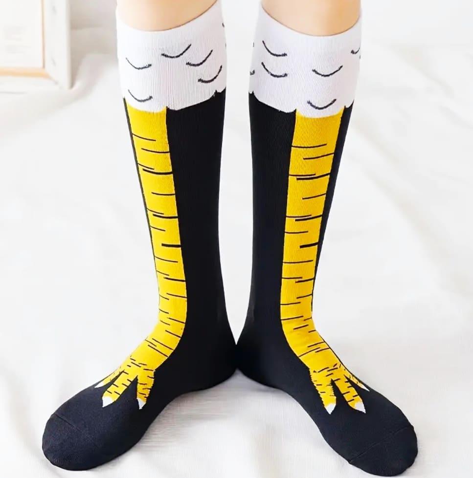 Pair of Funny Women's Socks with Chicken Paw Design - Frosted Feet