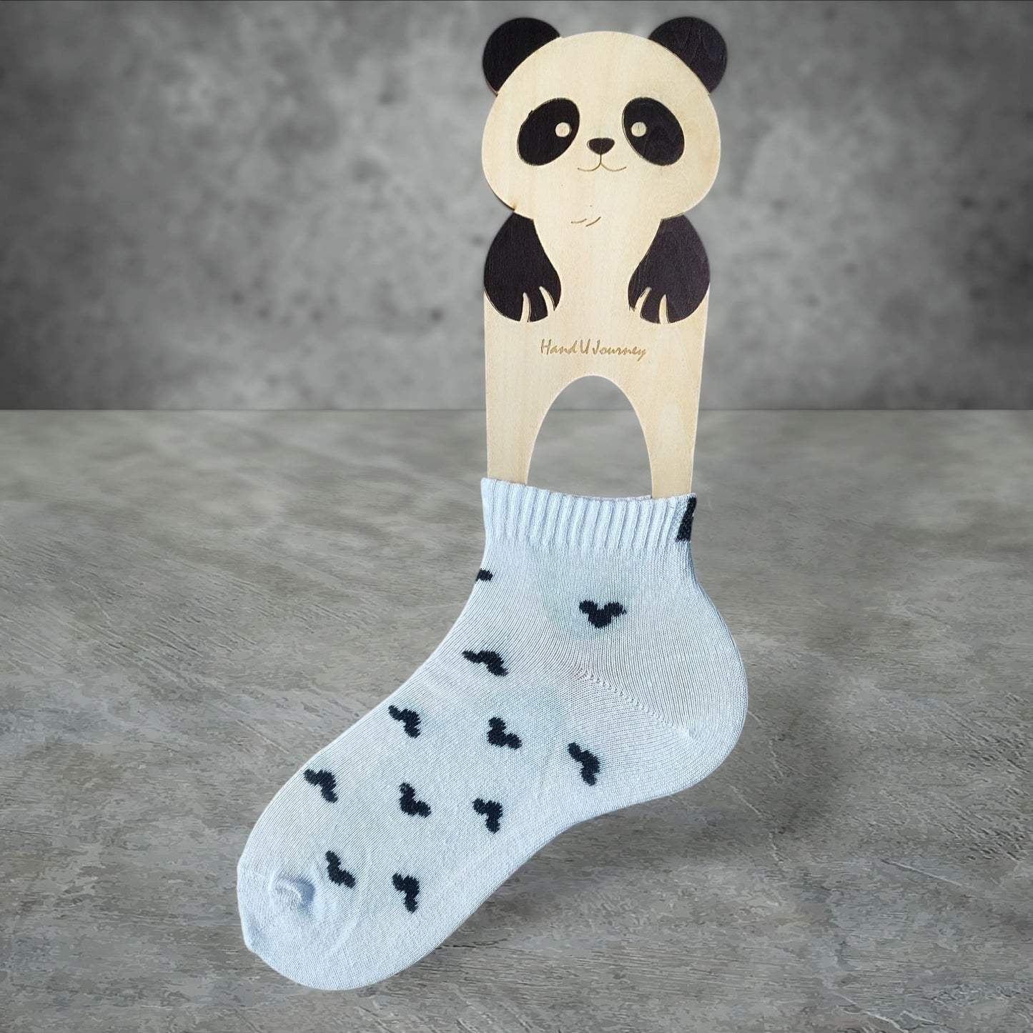 White Cotton Mid-Length Socks with Cute Mice Design