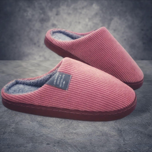 Pink Corduroy Slippers – Cozy, Elegant & Non-Slip