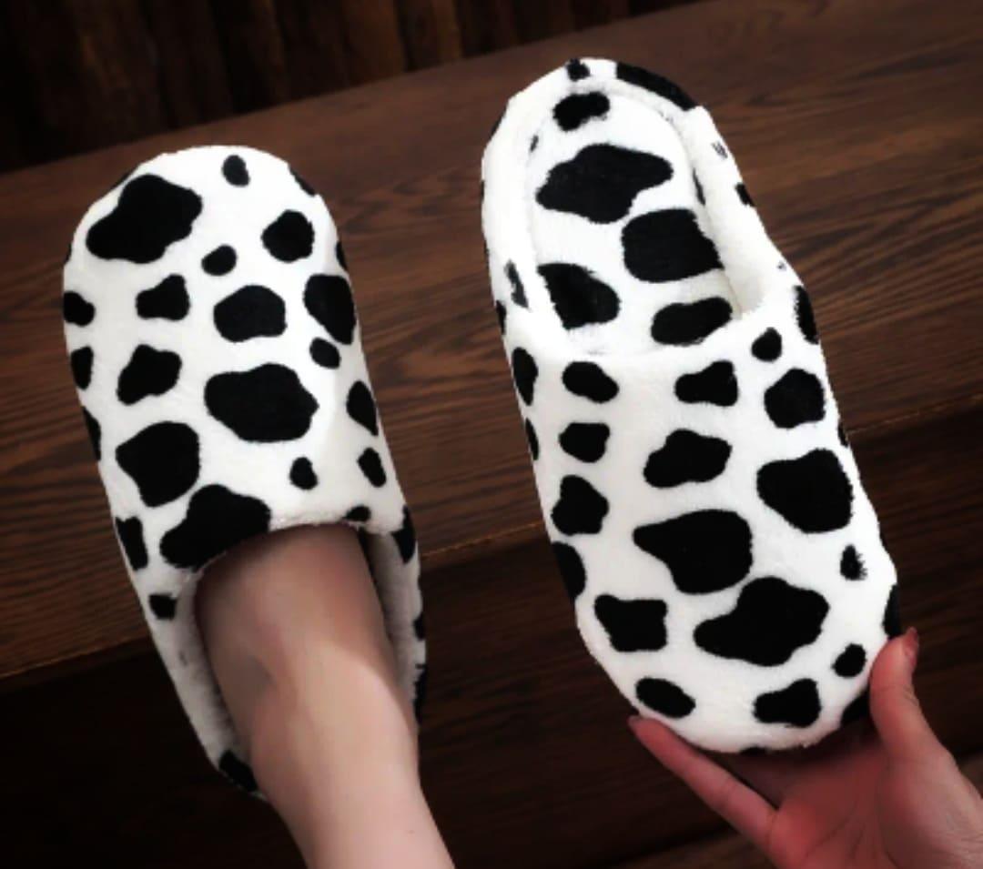 Cow Print Slippers – Soft, Cozy & Trendy