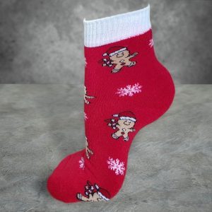 Women's red Terry Socks – Soft, Plush & Warm Socks for Everyday Comfort