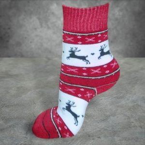 Women’s red High Terry Socks – Soft, Warm & Cozy Knee-High Socks for Cold Days