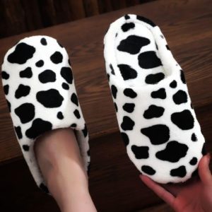 Soft Cow Print Slippers – Comfort & Style for Home