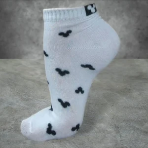 White Cotton Mid-Length Socks with Cute Mice Design – Soft, Breathable & Adorable Socks for Everyday Wear