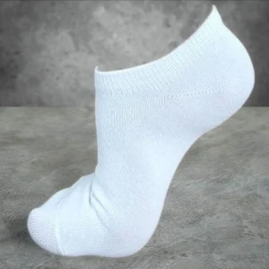 White Short sports socks for women and men, breathable and perfect for active wear.