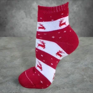 Women’s red terry Cashmilon socks, ultra-soft, warm, and perfect for all-day comfort.
